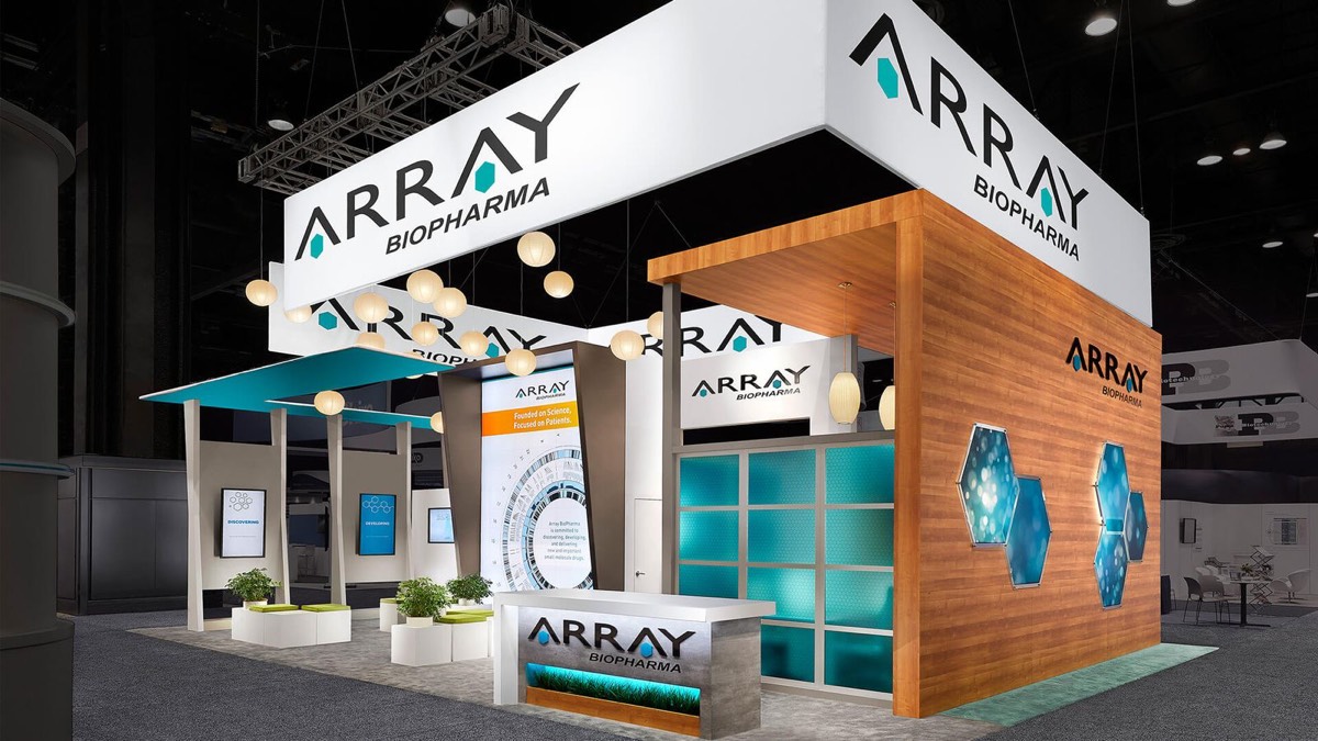 Custom trade show booth for Array BioPharma, from the builder's portfolio